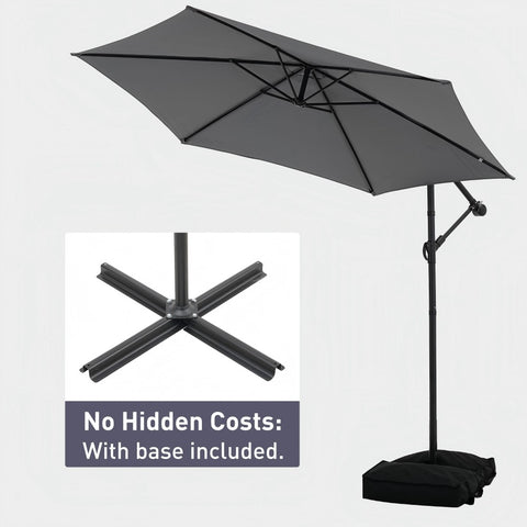 Ainfox 10ft Patio Umbrellas Offset Outdoor Umbrella Cantilever Hanging Umbrellas
