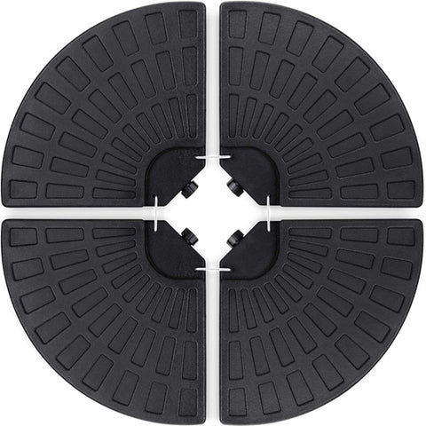 Ainfox HDPE 4pcs Round Fan-Shaped Hanging Umbrella Base Stand for Patio – Black