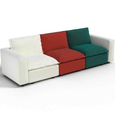Ainfox 114inch 3-Seat Sofa Luxury Sofa Rainbow Sofa For Home,Appartment,Villa