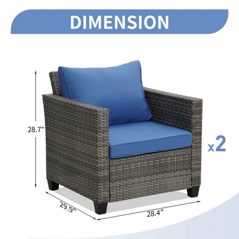 Ainfox 2 pcs Patio Sofa, Single Chair,Patio Furniture