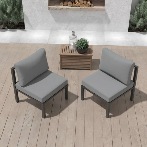 Ainfox 2Pcs Patio Sofa LoveSeat Aluminum sofa