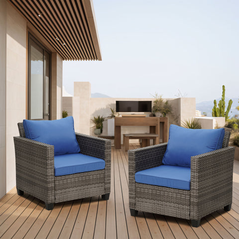 Ainfox 2 pcs Patio Sofa, Single Chair,Patio Furniture