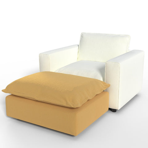 Ainfox Module Sofa Oversized Sleeper Sofa Beige With Ottoman Yellow For Living Room