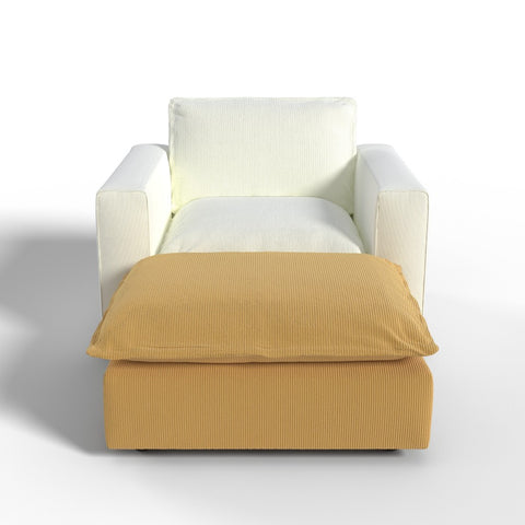 Ainfox Module Sofa Oversized Sleeper Sofa Beige With Ottoman Yellow For Living Room