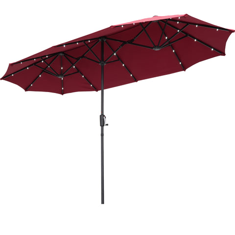 Ainfox 13ft Patio Umbrella Outdoor With 36 Led Lights For Outdoor,Market
