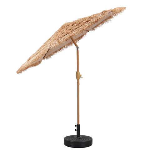 Ainfox 7.5FT Tiki Patio Umbrella Outdoor Table Umbrella With Umbrella Base