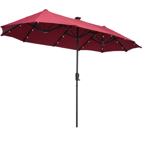 Ainfox 13ft Patio Umbrella Outdoor With 36 Led Lights For Outdoor,Market