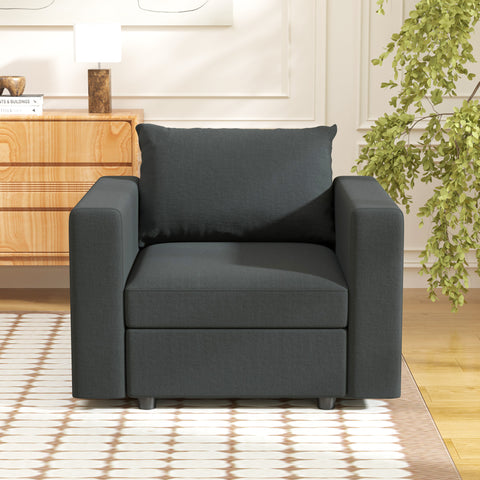 Ainfox Module Sectional Sofa Dark Grey Single Sofa Chair For Home Office
