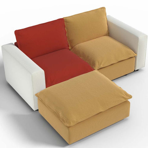 Ainfox L shaped Module Sofa 2 Seat And 1 Ottoman For Living Room,Vila,Apartment