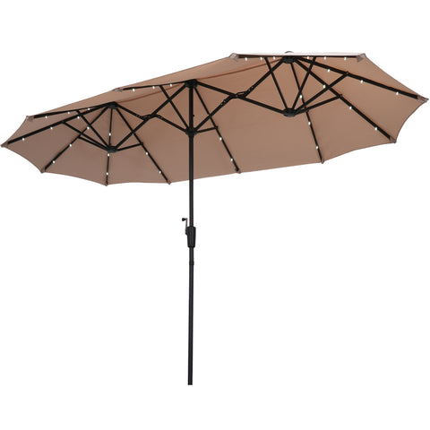 Ainfox 13ft Patio Umbrella Outdoor With 36 Led Lights For Outdoor,Market