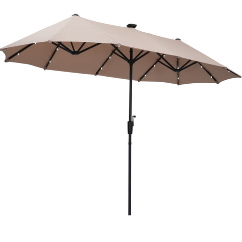 Ainfox 13ft Patio Umbrella Outdoor With 36 Led Lights For Outdoor,Market