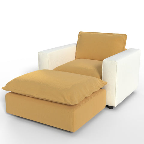 Ainfox Module Sofa Oversized Sleeper Sofa Yellow With Ottoman Yellow For Salon,Living Room and etc