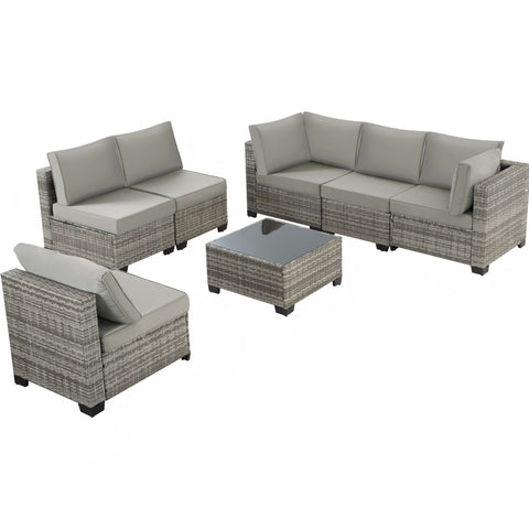 Ainfox 7PCS Patio Sofa Set For Indoor And Outdoor
