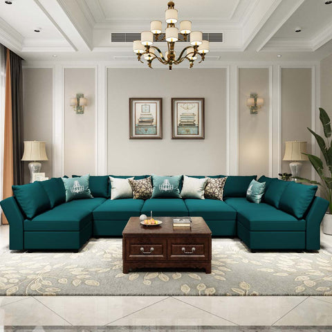 Ainfox U-shaped 12 Seats +12 Sides Modular Sofa Sectional Sofa With Storage Seat