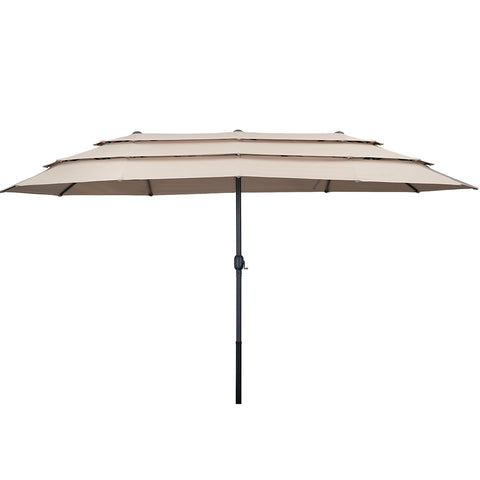 Ainfox 15ft 3-Tier Patio Umbrella Beach Umbrella Market Umbrella Outdoor