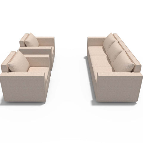 Ainfox 5-Seat Modular Sectional Sofa Sleeper Sofa Flannel Sofa with Storage Seat Beige