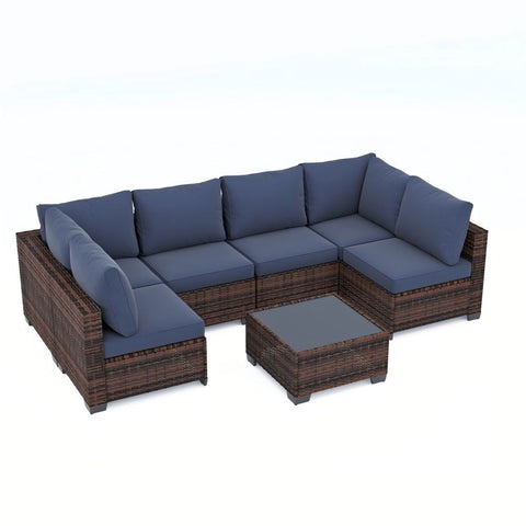 Ainfox 7PCS Patio Sofa Set For Indoor And Outdoor