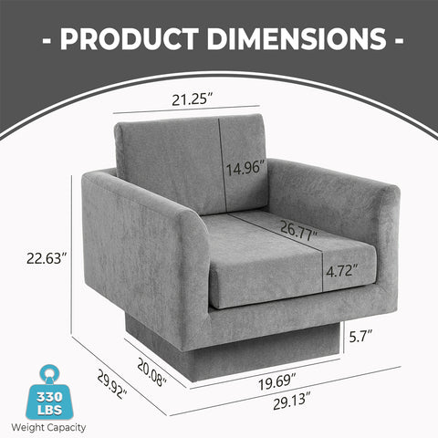 Ainfox Single Sofa Sectional Sofa 360° Swivel Sofa