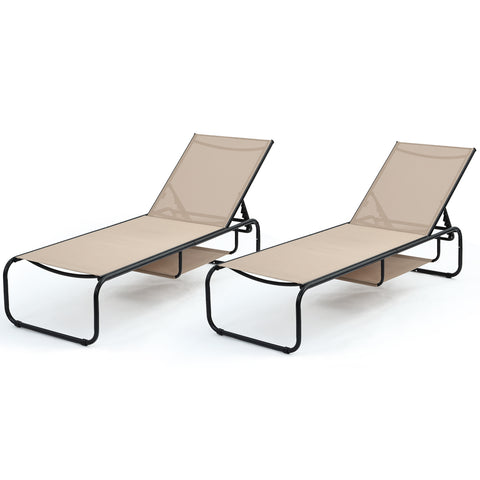 Ainfox 2 pcs Patio Lounge Chair Outdoor, Pool Lounge Chairs
