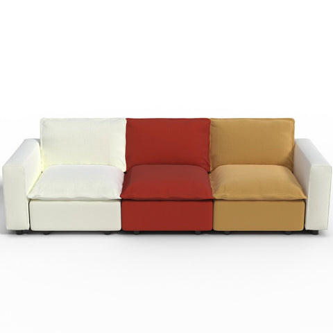 Ainfox 114inch 3-Seat Sofa Luxury Sofa Rainbow Sofa For Home,Appartment,Villa