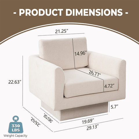 Ainfox Single Sofa Sectional Sofa 360° Swivel Sofa