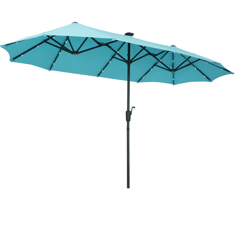 Ainfox 13ft Patio Umbrella Outdoor With 36 Led Lights For Outdoor,Market