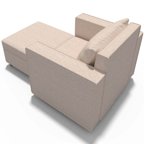 Ainfox 2-Seat Modular Sectional Sofa Sleeper Sofa Flannel Sofa with Storage Seat Beige