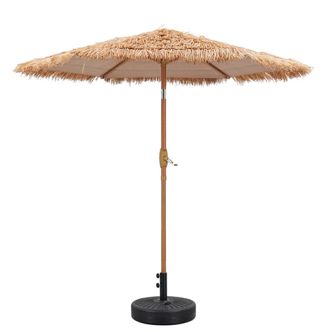 Ainfox 7.5FT Tiki Patio Umbrella Outdoor Table Umbrella With Umbrella Base