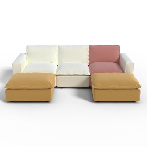 Ainfox U-shaped Module Sofa 5-Seat Oversized Rainbow Sofa With 2 Ottoman