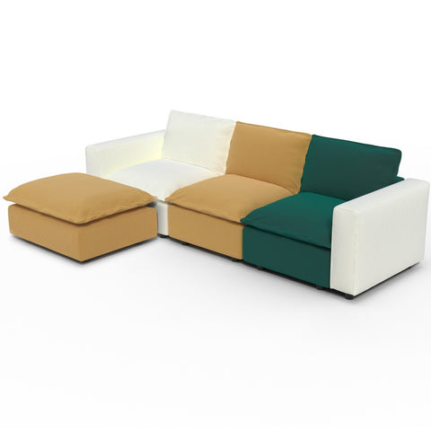 Ainfox L-shaped Module Sofa Oversized Rainbow Sofa With Ottoman