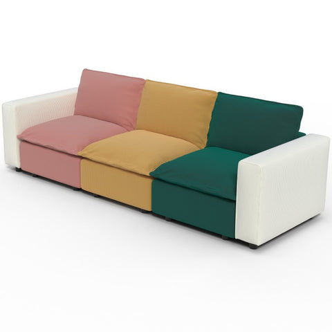 Ainfox 114inch 3-Seat Sofa Luxury Sofa Rainbow Sofa For Home,Appartment,Villa