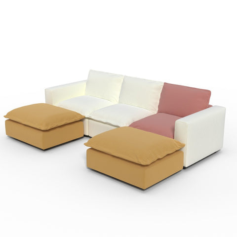 Ainfox U-shaped Module Sofa 5-Seat Oversized Rainbow Sofa With 2 Ottoman