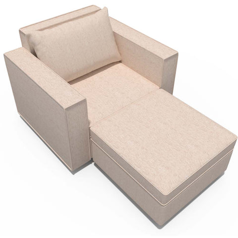 Ainfox 2-Seat Modular Sectional Sofa Sleeper Sofa Flannel Sofa with Storage Seat Beige