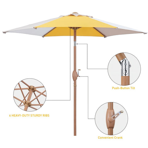 Ainfox 7.5 ft Contrast Color Patio Umbrella Tilt Without Base