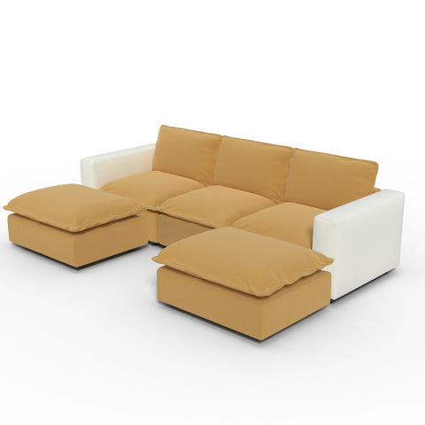 Ainfox U-shaped Module Sofa 5-Seat Oversized Rainbow Sofa With 2 Ottoman