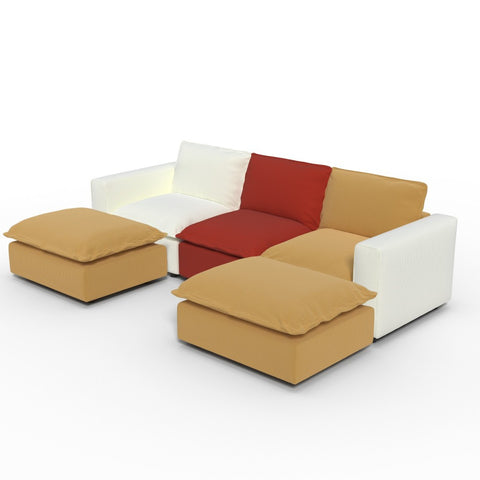 Ainfox U-shaped Module Sofa 5-Seat Oversized Rainbow Sofa With 2 Ottoman