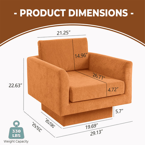 Ainfox Single Sofa Sectional Sofa 360° Swivel Sofa