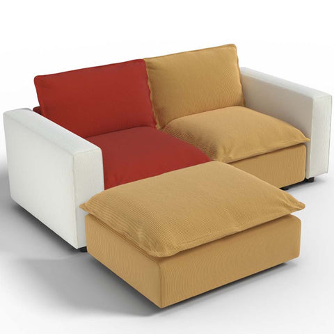 Ainfox L shaped Module Sofa 2 Seat And 1 Ottoman For Living Room,Vila,Apartment
