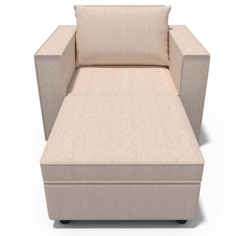 Ainfox 2-Seat Modular Sectional Sofa Sleeper Sofa Flannel Sofa with Storage Seat Beige