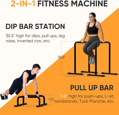 Flexrise Adjustable Dip Bar Pro Max - Heavy Duty Parallel Bars