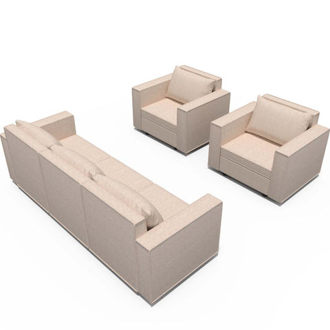Ainfox 5-Seat Modular Sectional Sofa Sleeper Sofa Flannel Sofa with Storage Seat Beige