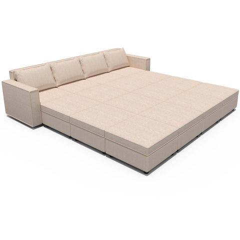 Ainfox 16-Seat Modular Sectional Sofa Sleeper Sofa Flannel Sofa with Storage Seat Beige