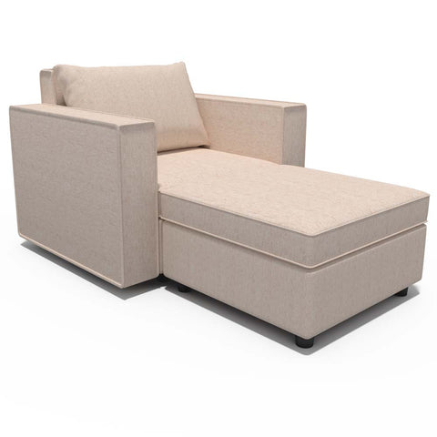 Ainfox 2-Seat Modular Sectional Sofa Sleeper Sofa Flannel Sofa with Storage Seat Beige