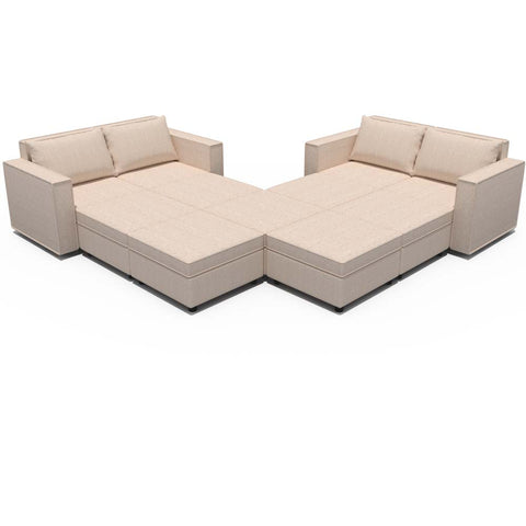 Ainfox 11-Seat and Ottoman Modular Sectional Sofa Sleeper Sofa Flannel Sofa with Storage Seat