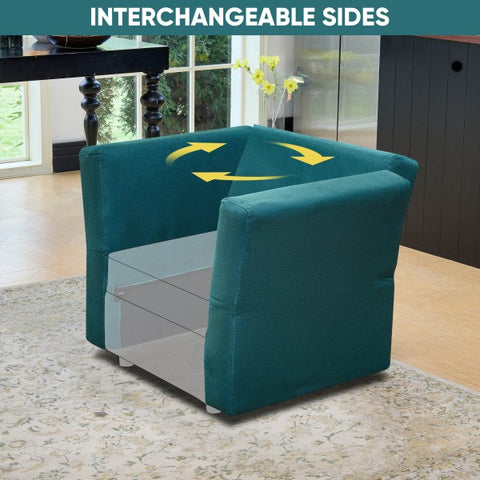 Ainfox 2-Sofa Armrest Modular Sectional Sofa Couch, Convertible Sofa Couch with Storage