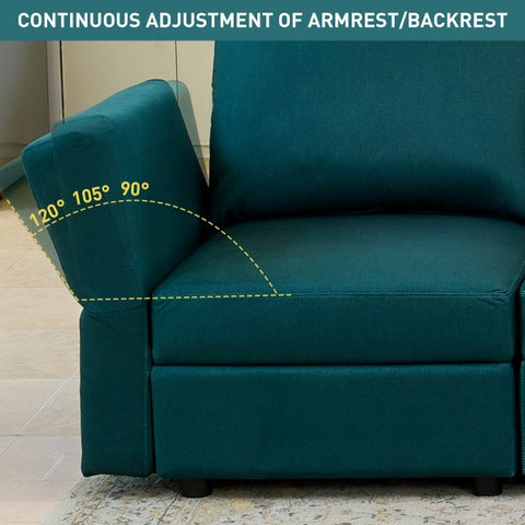 Ainfox 2-Sofa Armrest Modular Sectional Sofa Couch, Convertible Sofa Couch with Storage
