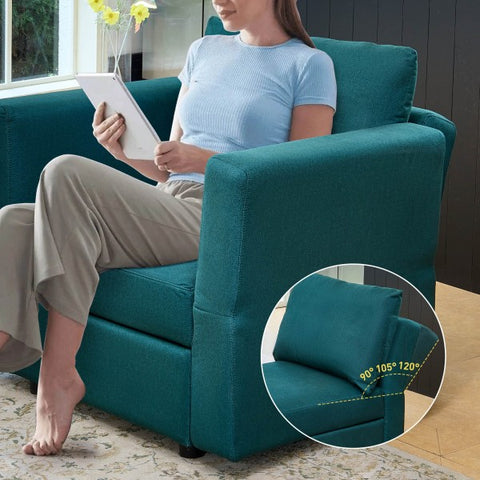 Ainfox 2-Sofa Armrest Modular Sectional Sofa Couch, Convertible Sofa Couch with Storage