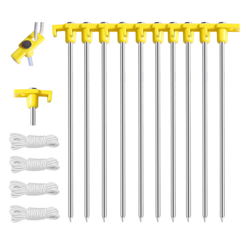 10PCS Galvanized Non-Rust CampingTent Pop Up Tent Stakes Canopy Anchors
