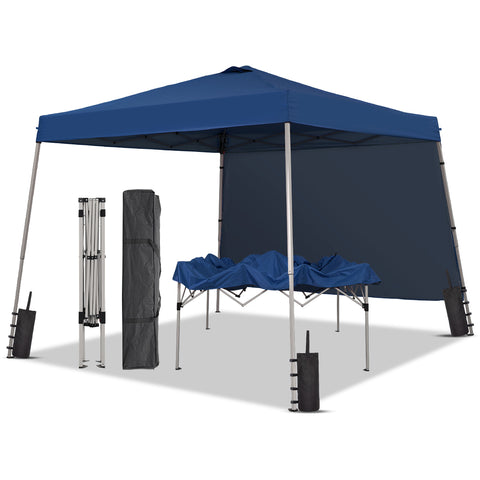 Ainfox 8ft x10ft Pop Up Canopy Tent, Portable Gazebo, Outdoor Canopy for Events With 1/2 SideWall and 4 Sandbags