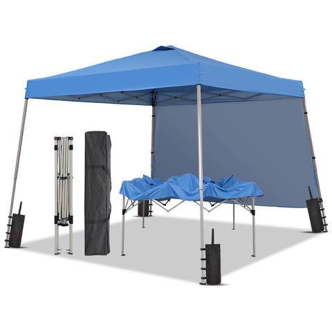 Ainfox 8ft x10ft Pop Up Canopy Tent, Portable Gazebo, Outdoor Canopy for Events With 1/2 SideWall and 4 Sandbags